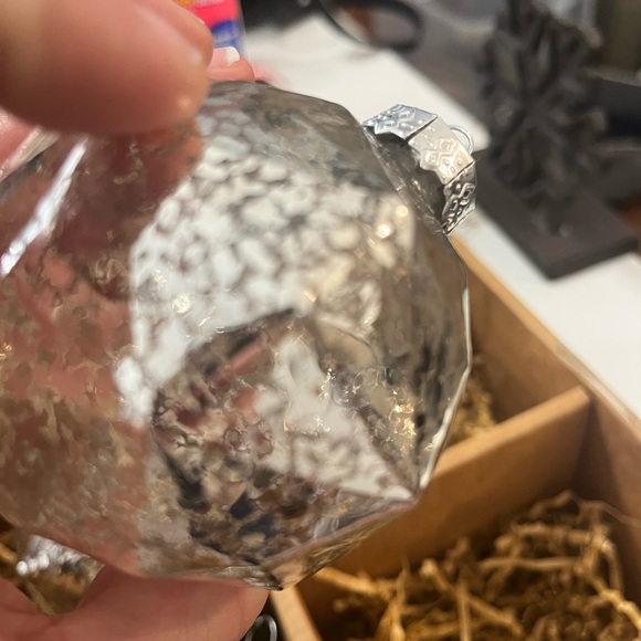 Mercury blown glass dipped silver mercury ornaments set of 4 Pottery Barn. 3.5” - Picture 5 of 8